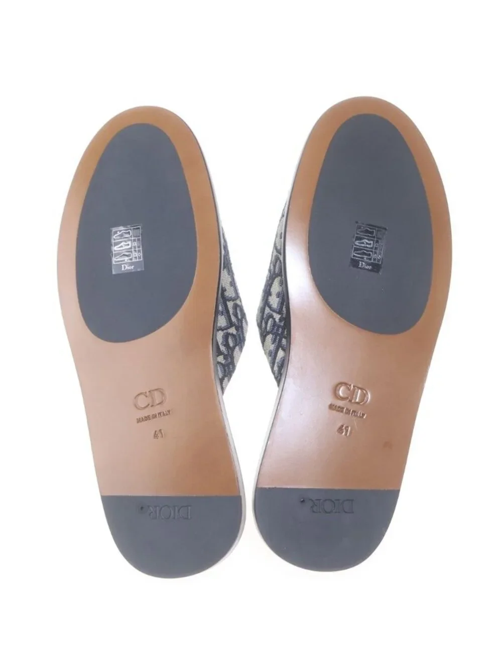 Dior Oblique Trotter Jacquard Mules Black Beige